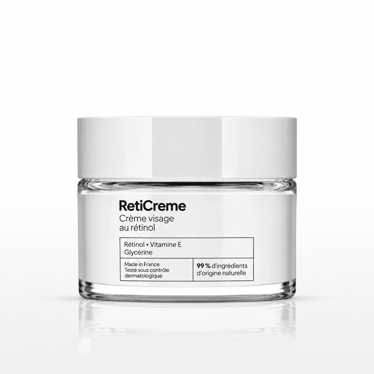 RetiCreme, crème visage au rétinol en marque blanche
