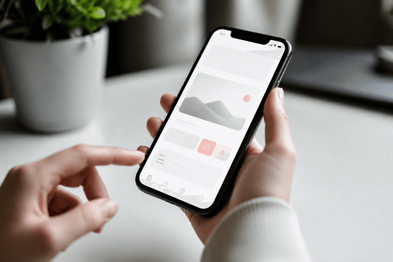 Mobile app wireframe interface