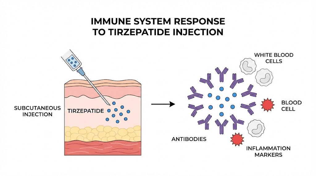 How the immune system responds to tirzepatide injection causing site reactions