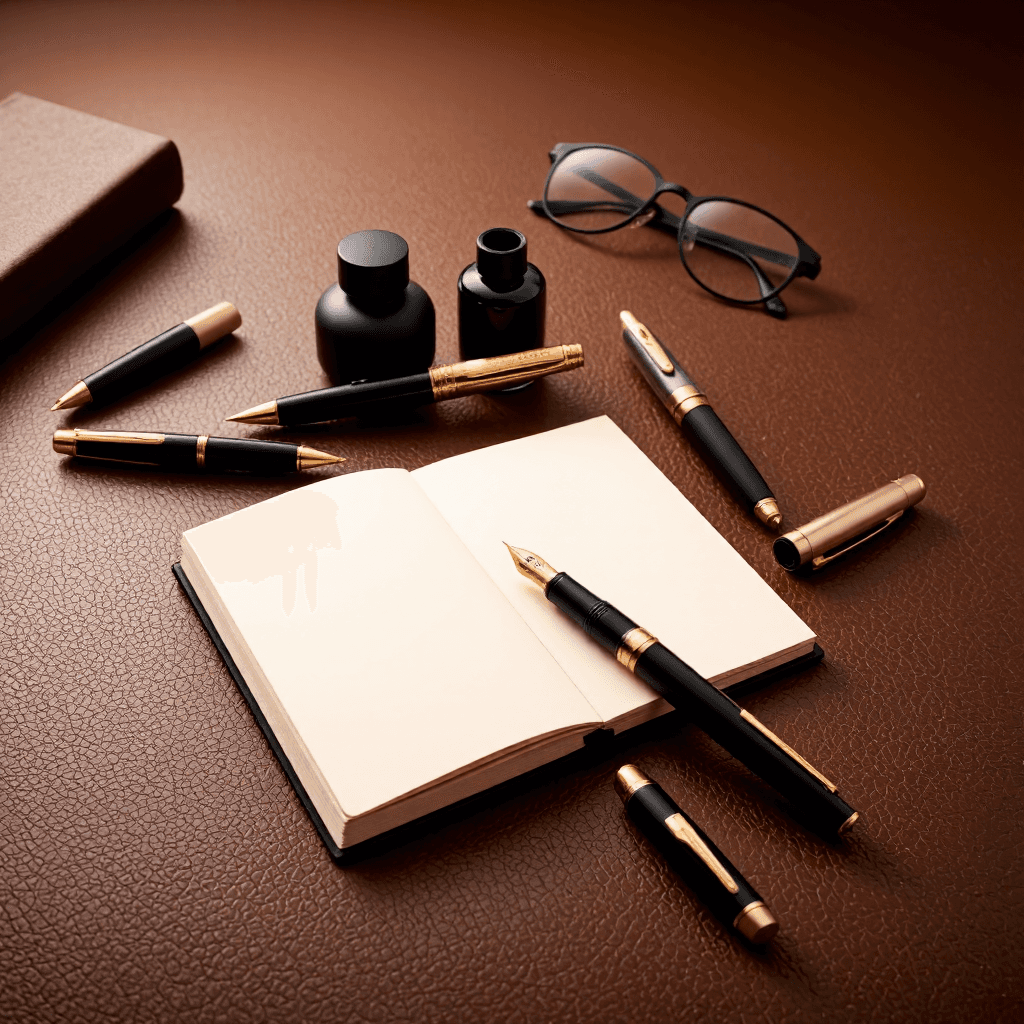 product photography of luxury writing instruments