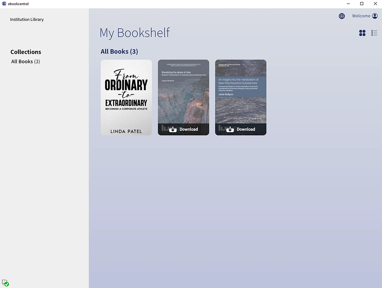 thumbnail view of the EBC app