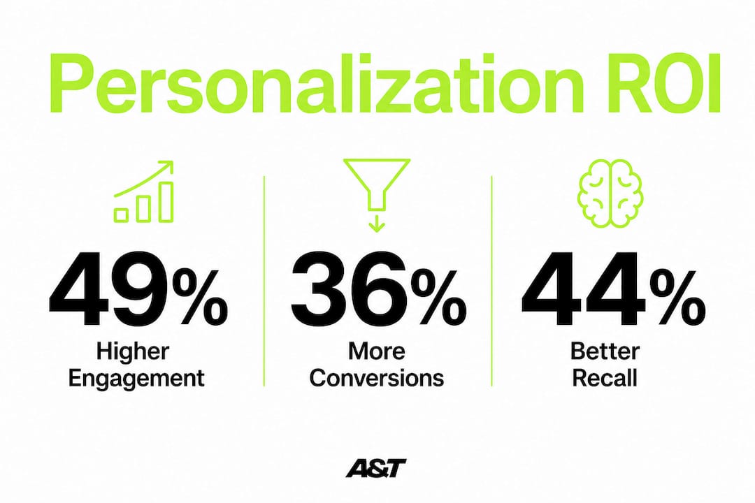 Infographic showing key stats on ad personalization ROI
