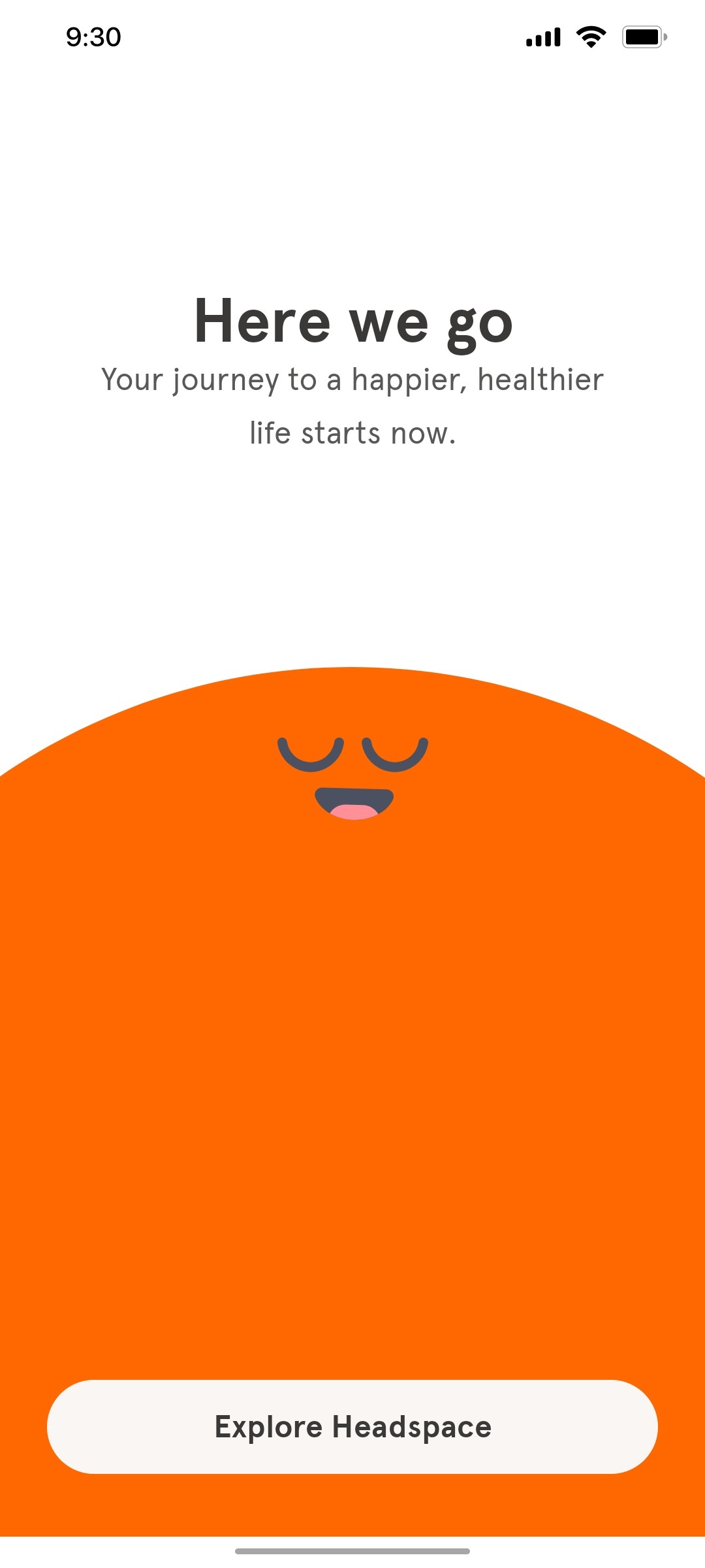 Headspace Here we go screen