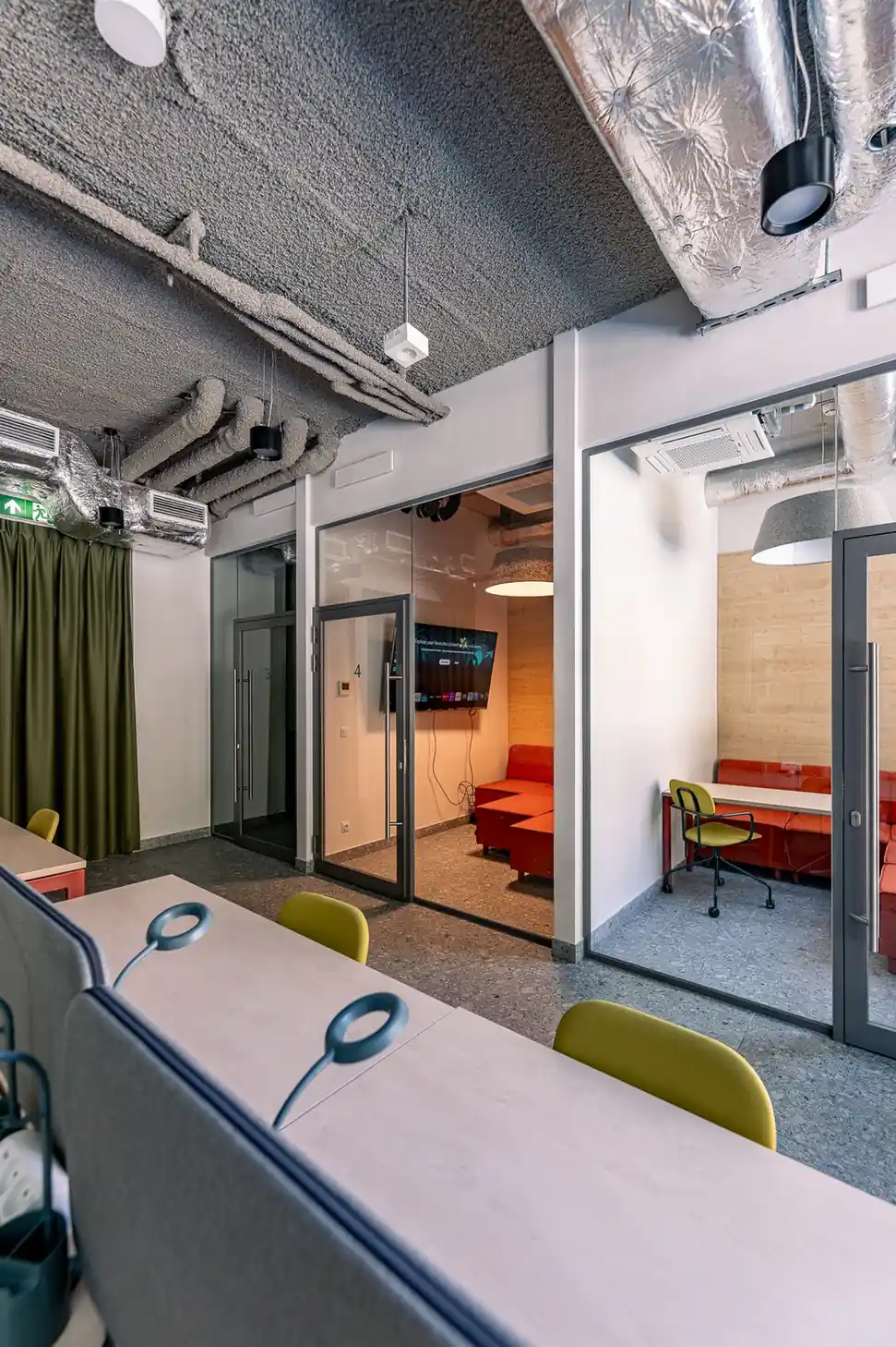 Shared common and study area at student accommodation in Warsaw, Poland