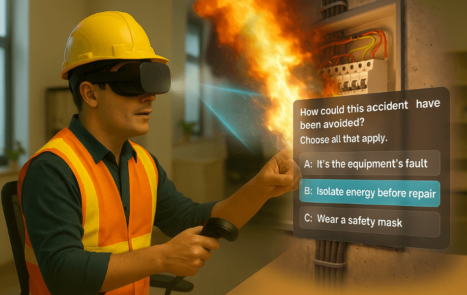 VR Safety Training of a circuit breaker hazard