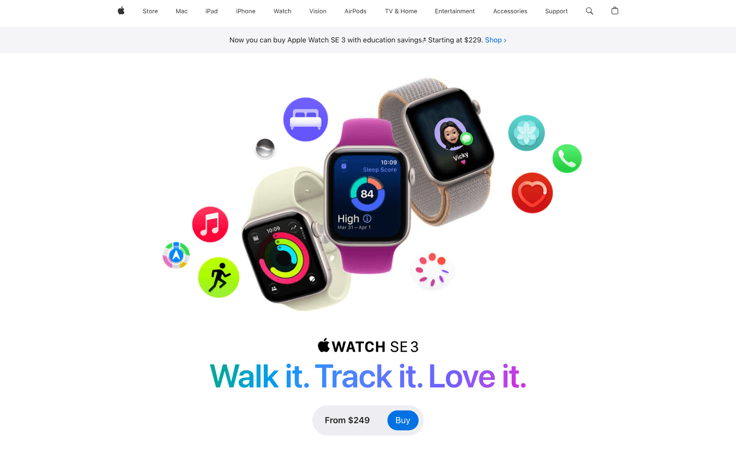 Apple Watch SE 3 product page