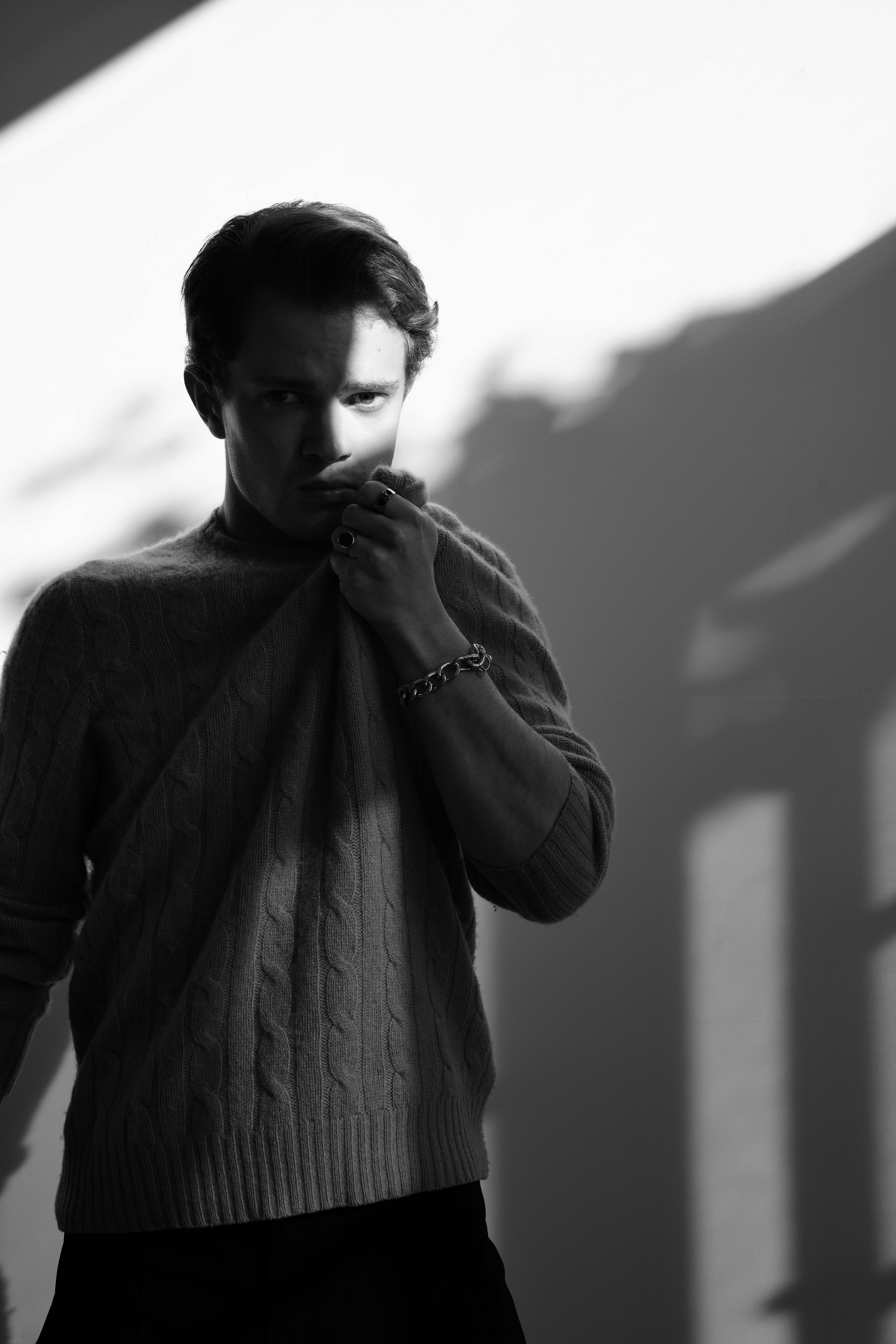 Stylish model in crowd