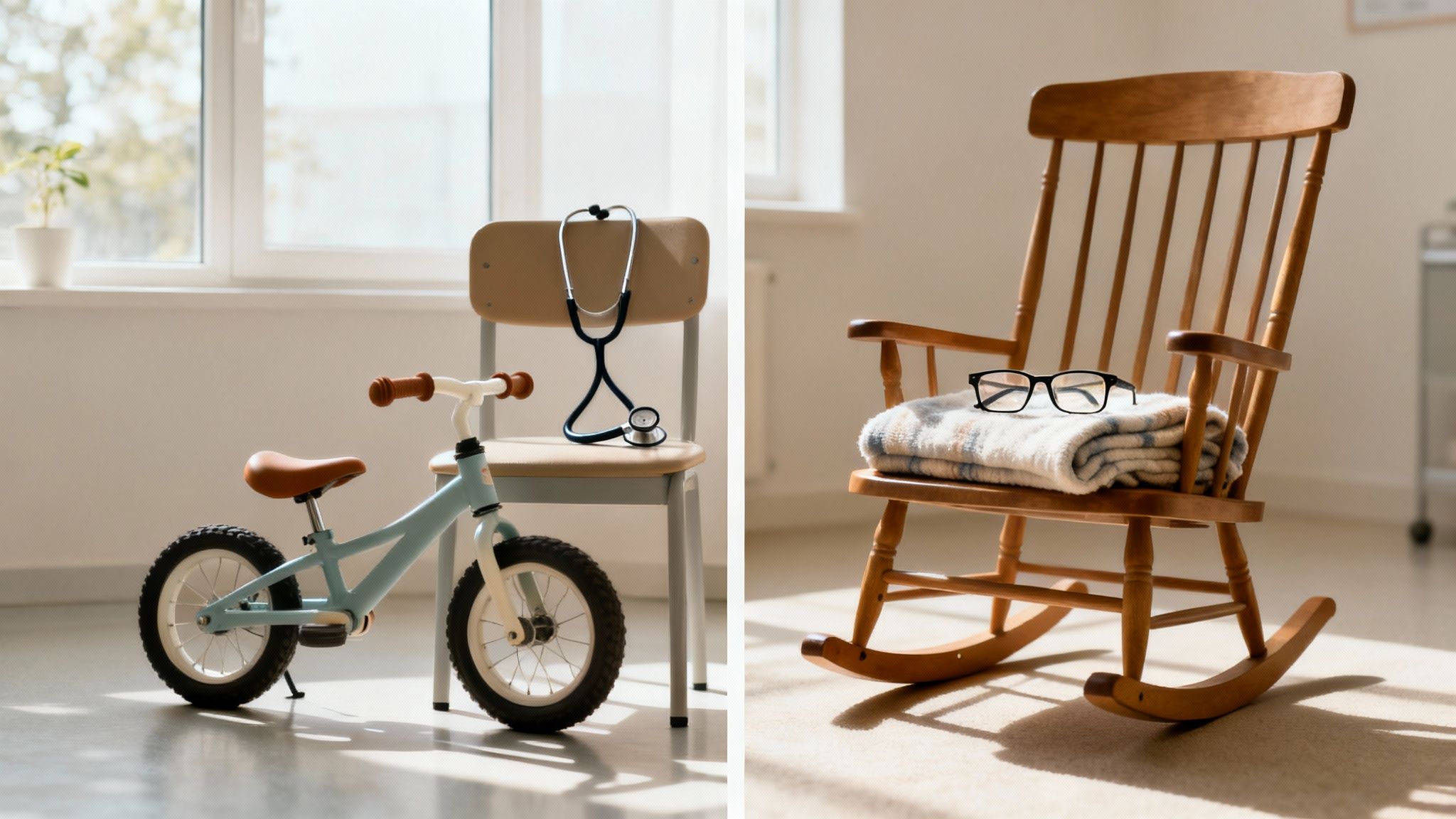 Family silhouettes looking at a sunset, representing loss and memory