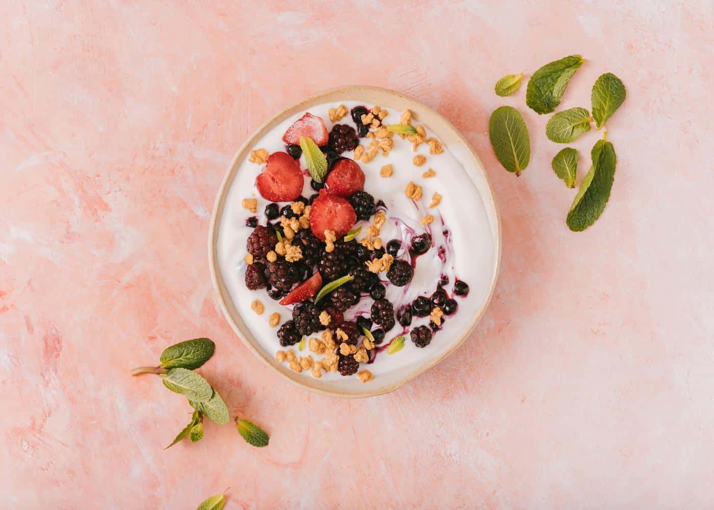 probiotic rich food (yogurt, nuts, berries) designed to support weight loss