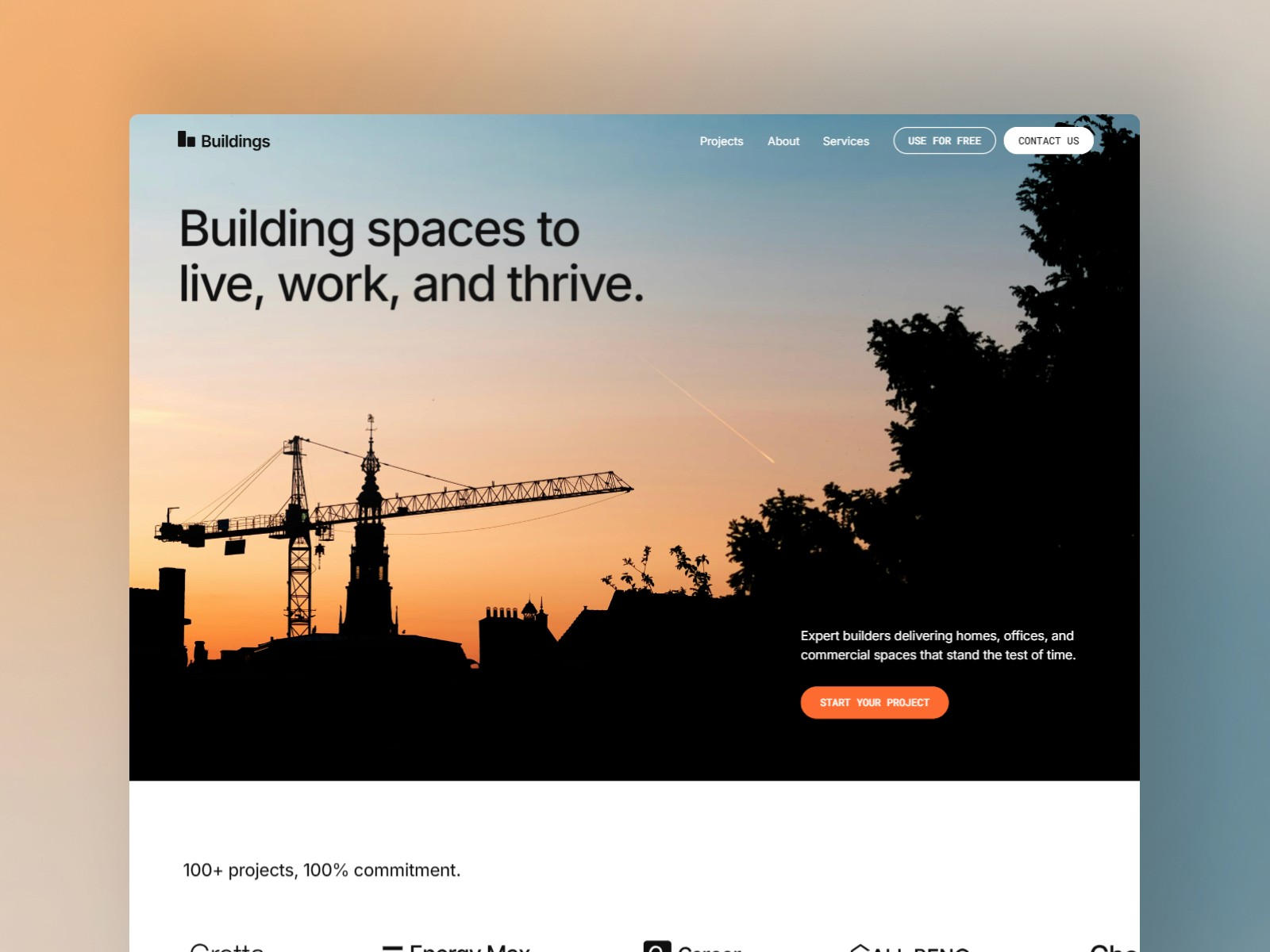 Buildings — 现代清爽浅色创意机构官网设计灵感