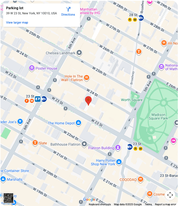 Map preview of 39 W 23rd St, New York, NY 10010
