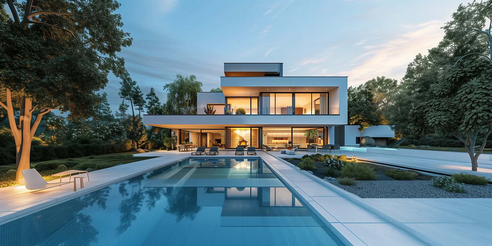 Luxury modern villa with a swimming pool