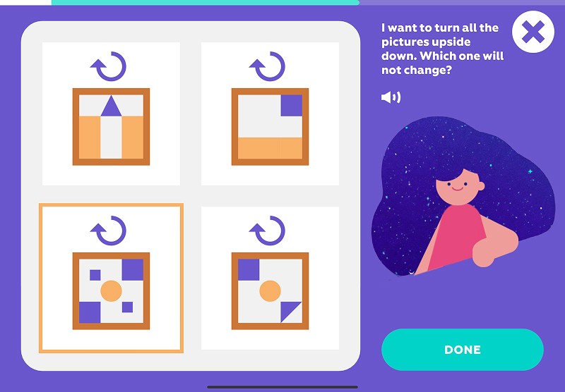 Symmetry: find the image that looks the same after rotation