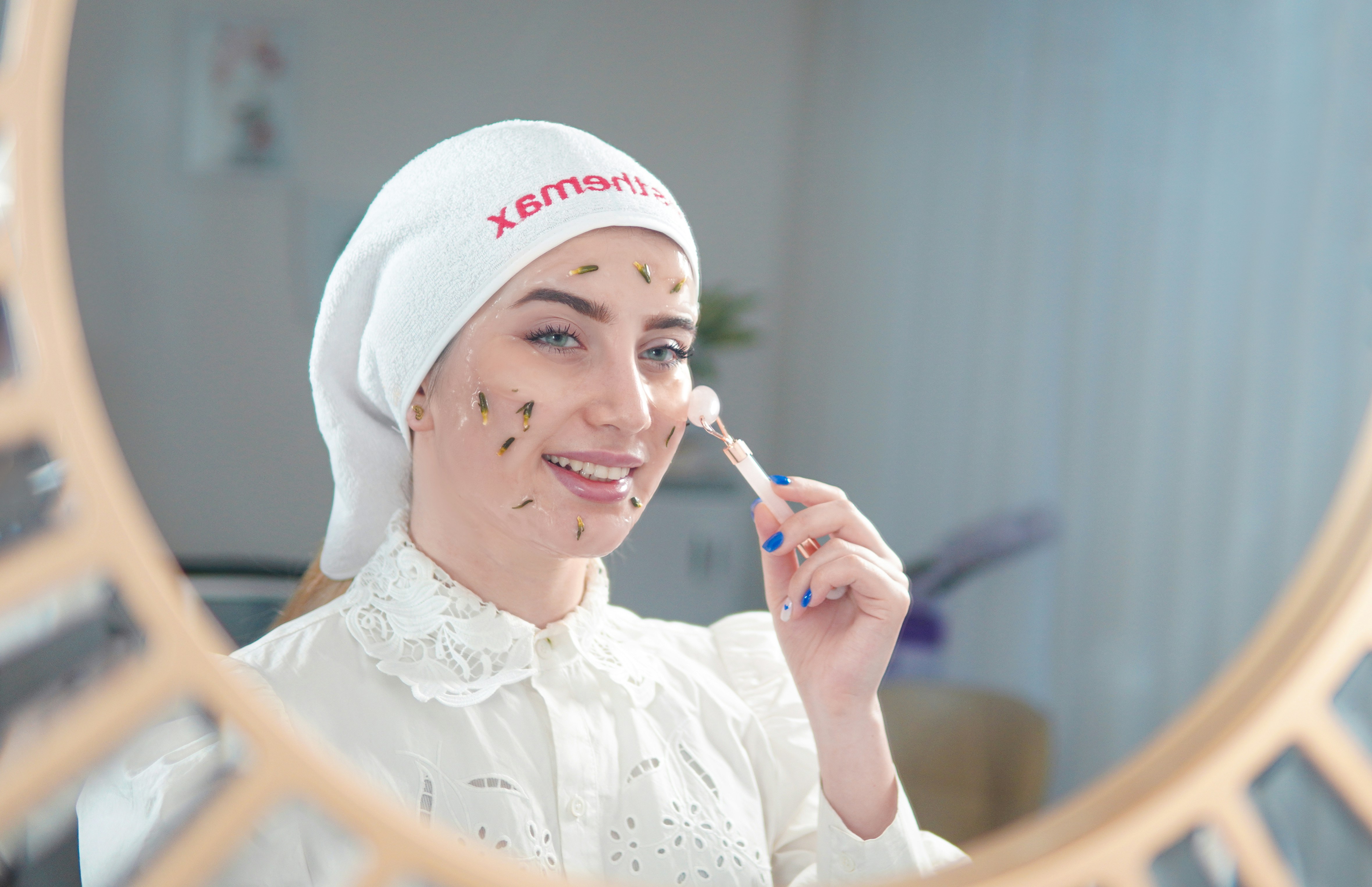 woman applying ice roller - When To Use Ice Roller In Skincare Routine