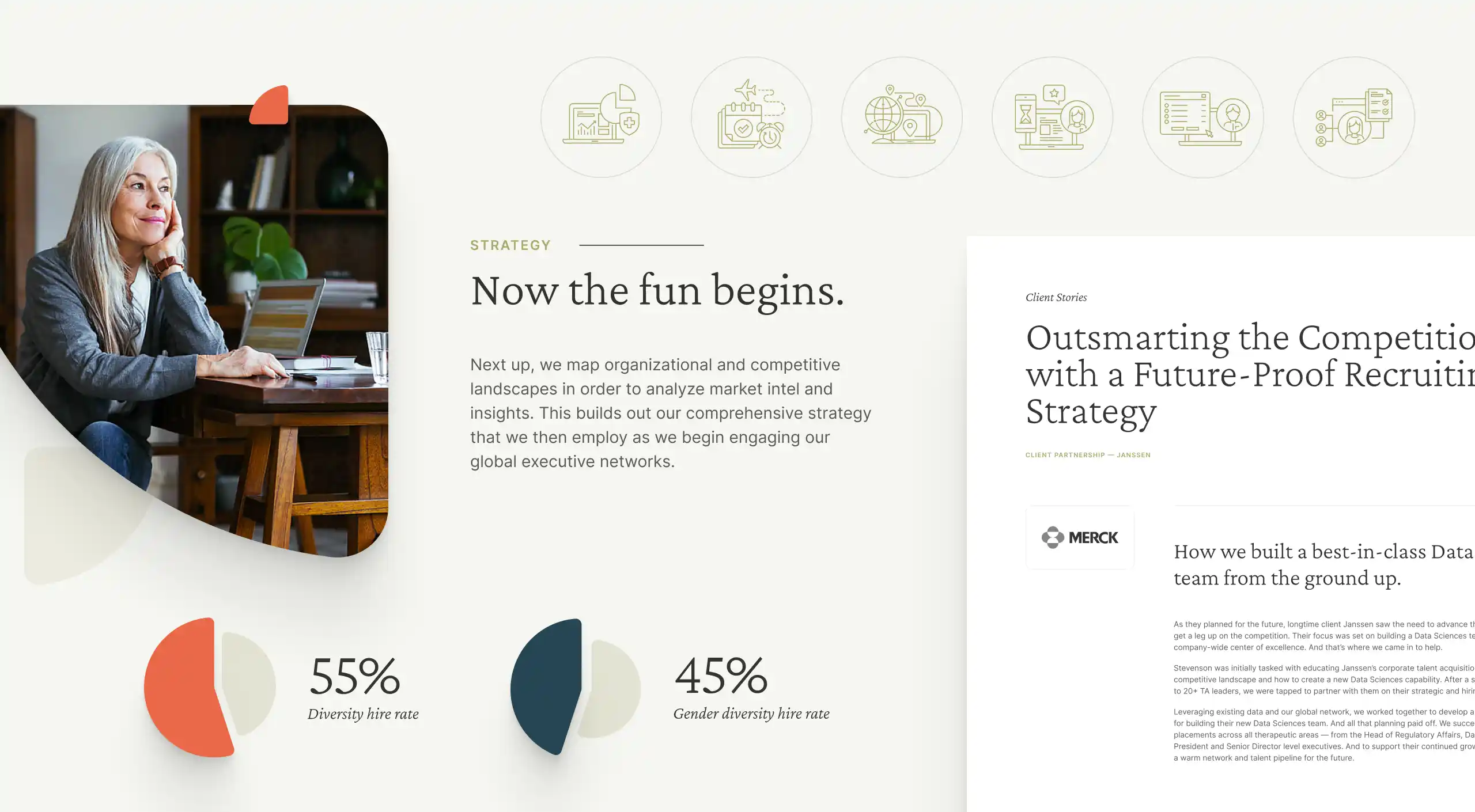 Stevenson Search Partners website design components