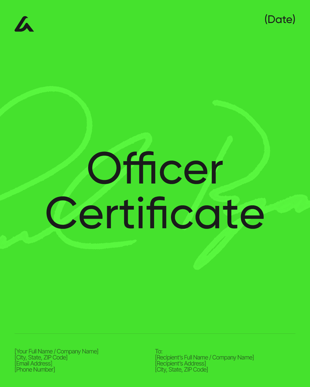 Officer Certificate