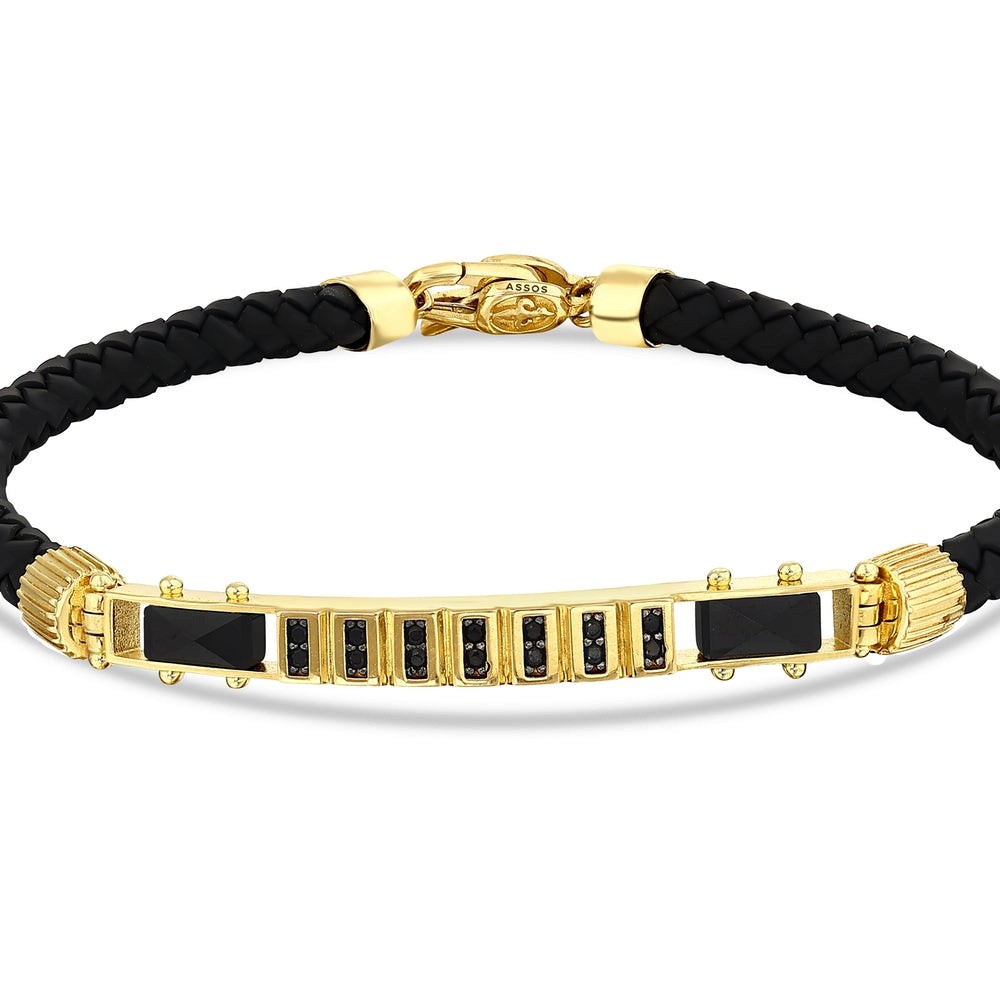 Assos Pırlanta 14 Ayar Altın Modern Tasarım Şık Erkek Bileklik