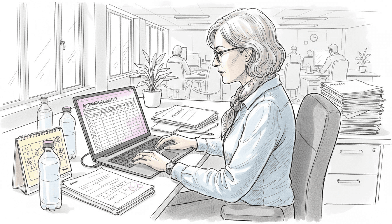 Eine Prozessmanagerin analysiert, in welchen Bereichen sich Abläufe automatisieren lassen.