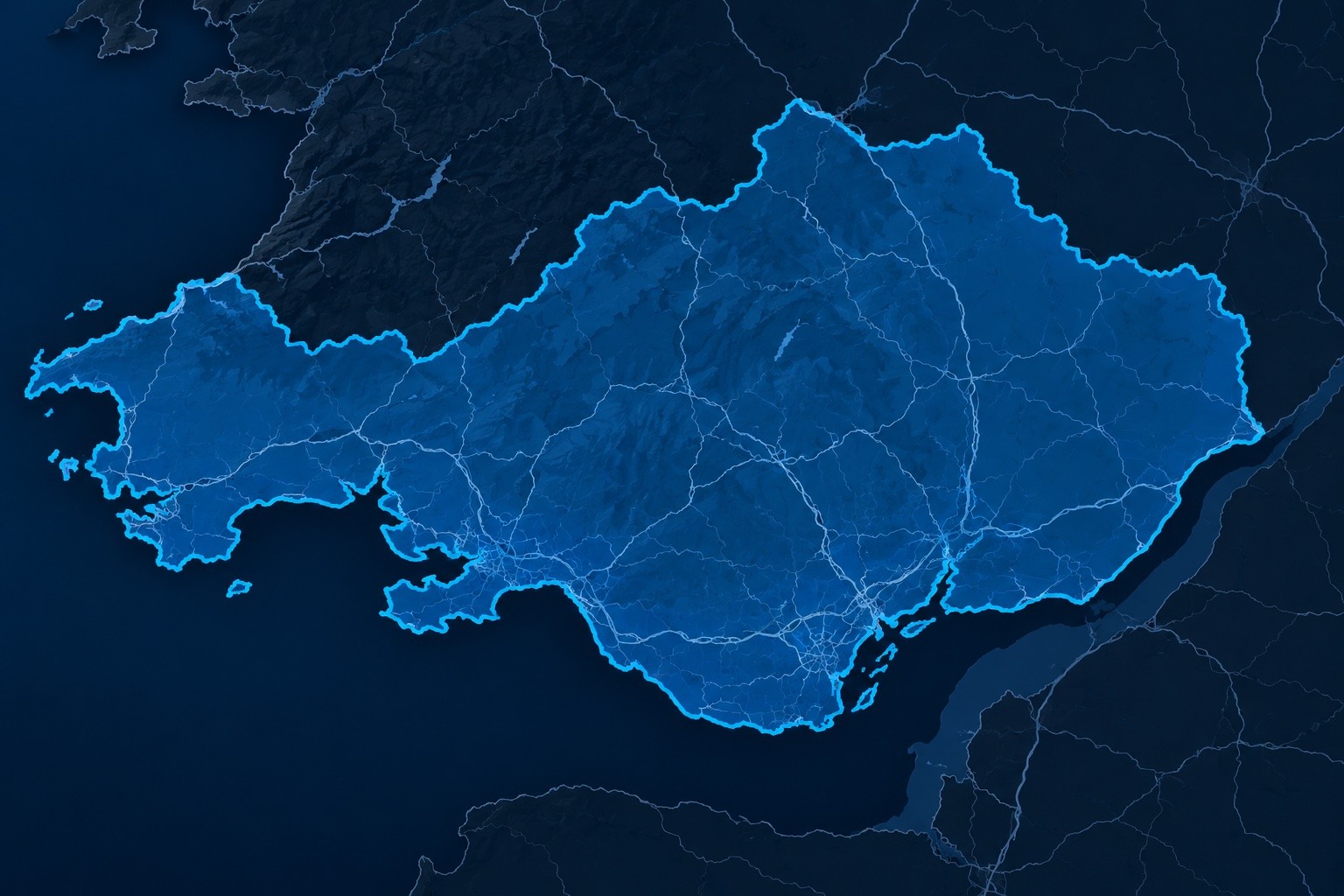 Map showing VEXAR waste removal coverage across South Wales