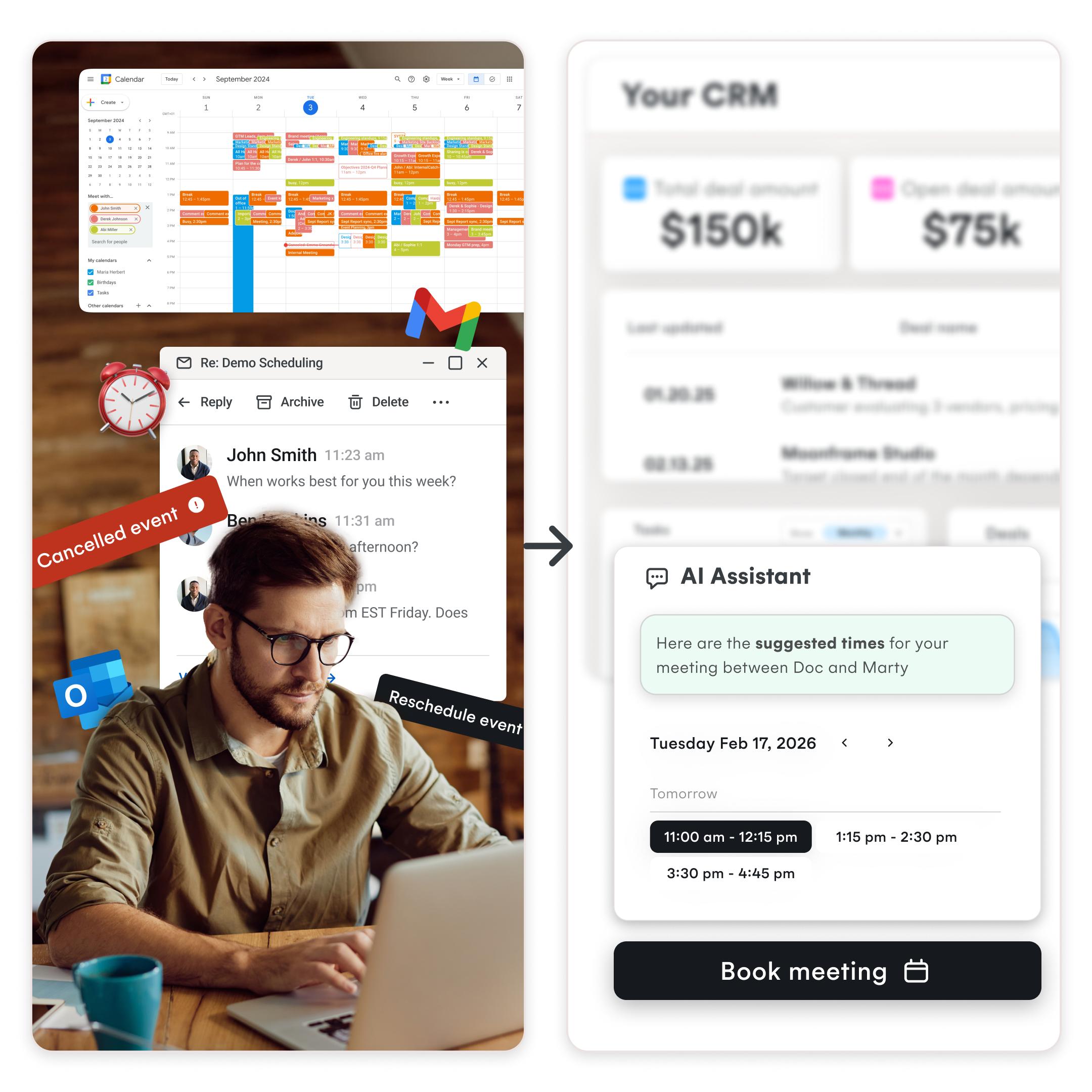 Embed meeting capabilities into your CRM | Cronofy Scheduling