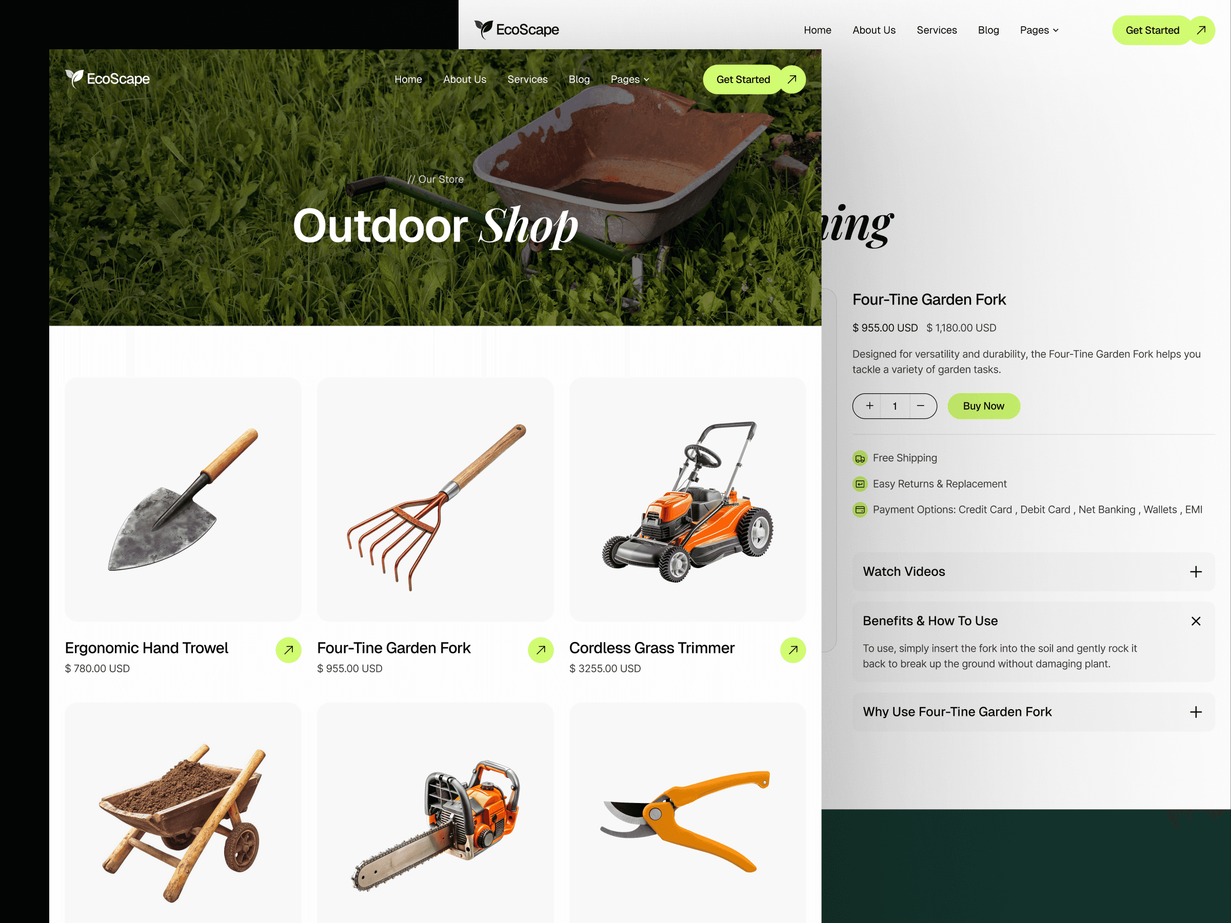 framer gradening services template