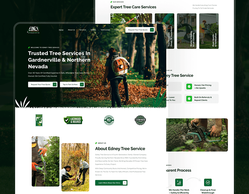 tree service company website design for landscaping and arborist business | StackAura