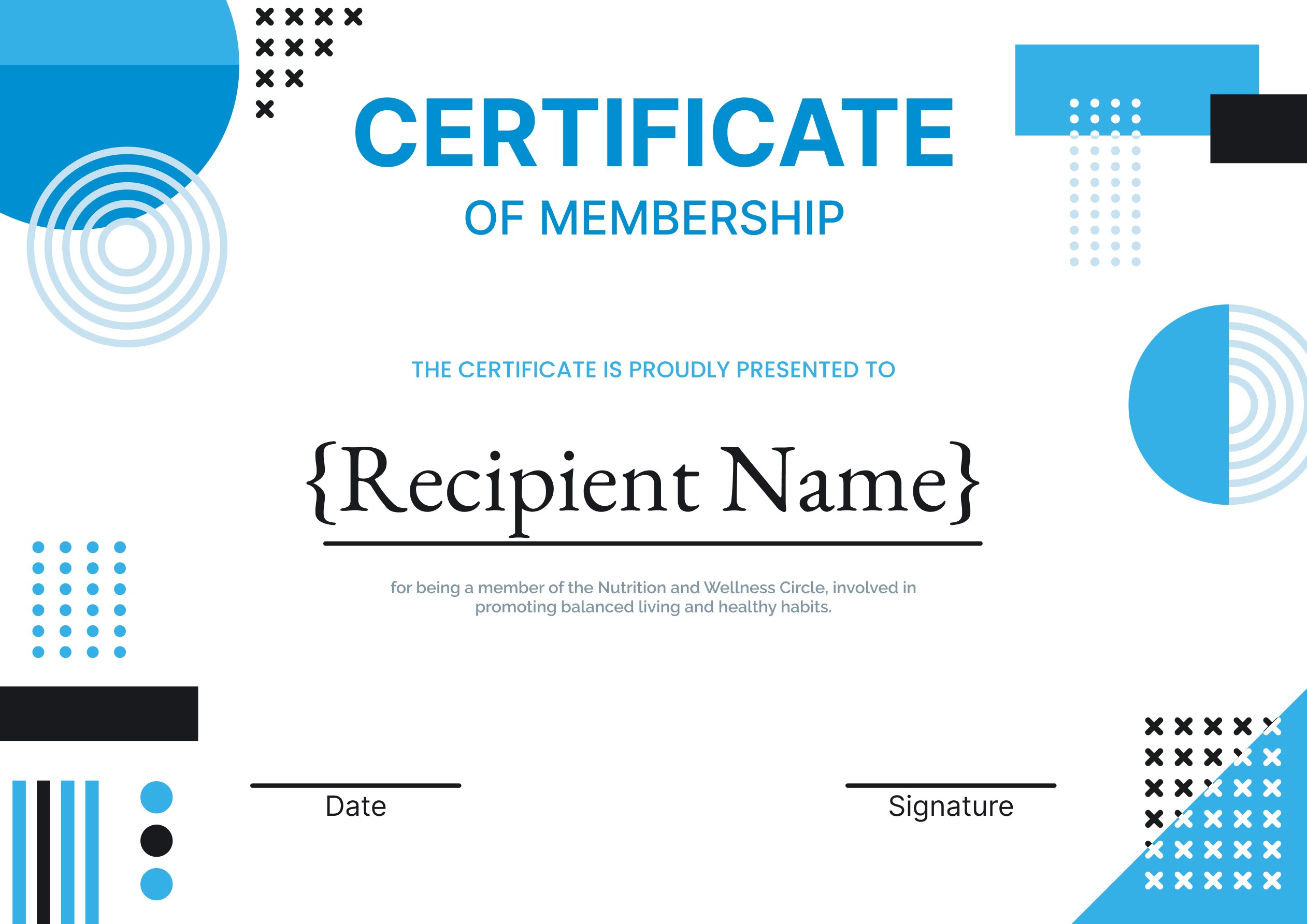 Wauld - Modern and lively certificate of membership template
