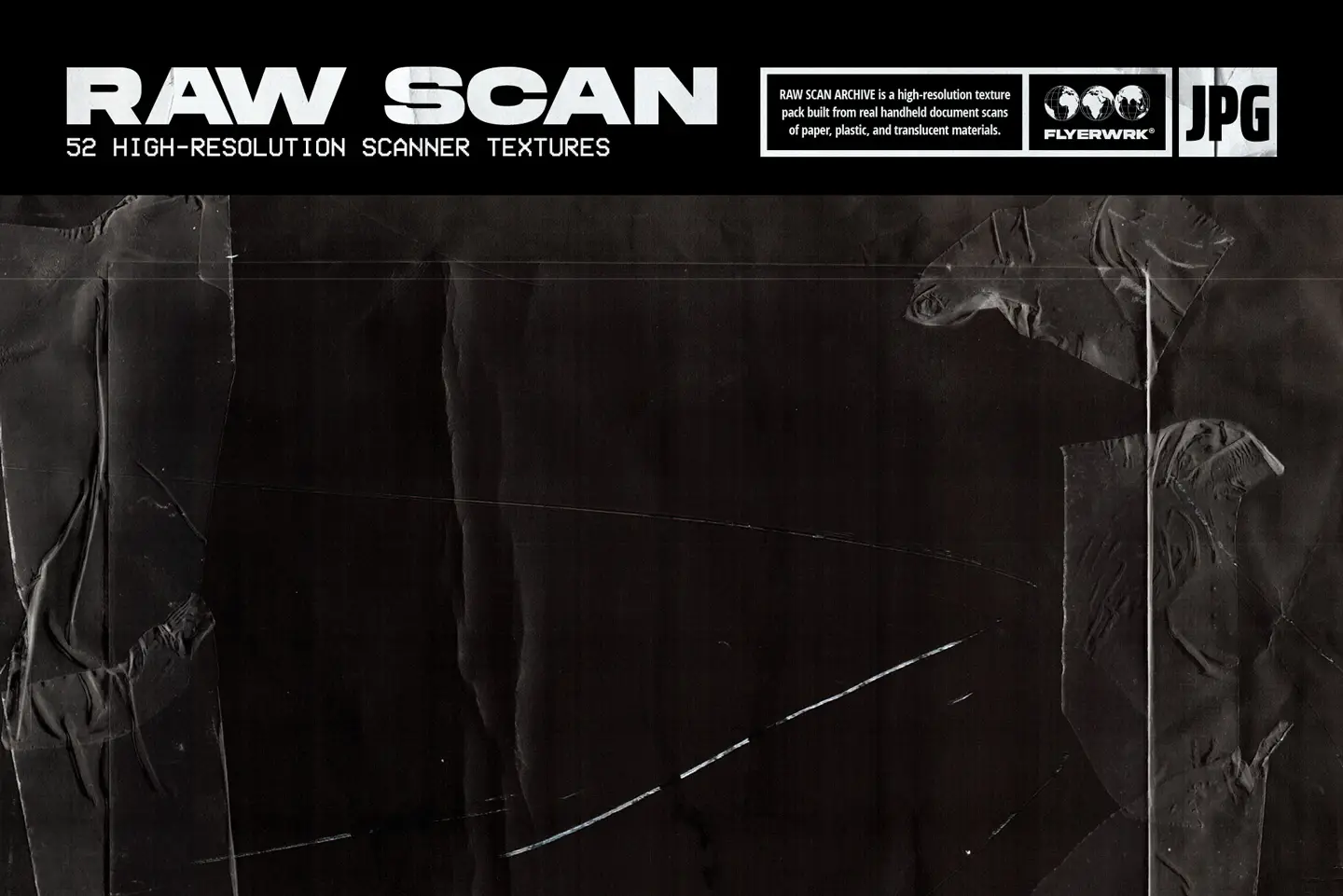 Raw Scan Archive texture background featuring authentic hand scanned paper folds wrinkles and fine surface grit
