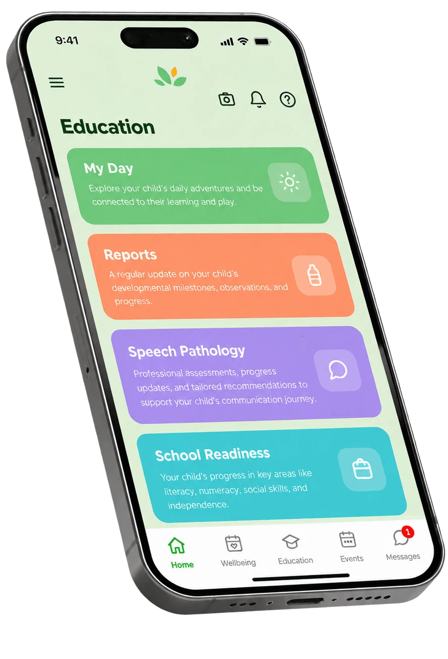The Grove Academy Parent Portal app showing daily updates for families