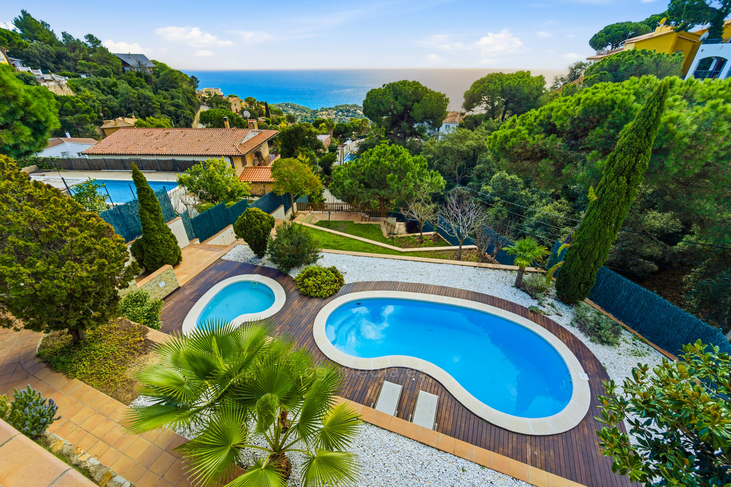 Woman in black with wine-red linear background