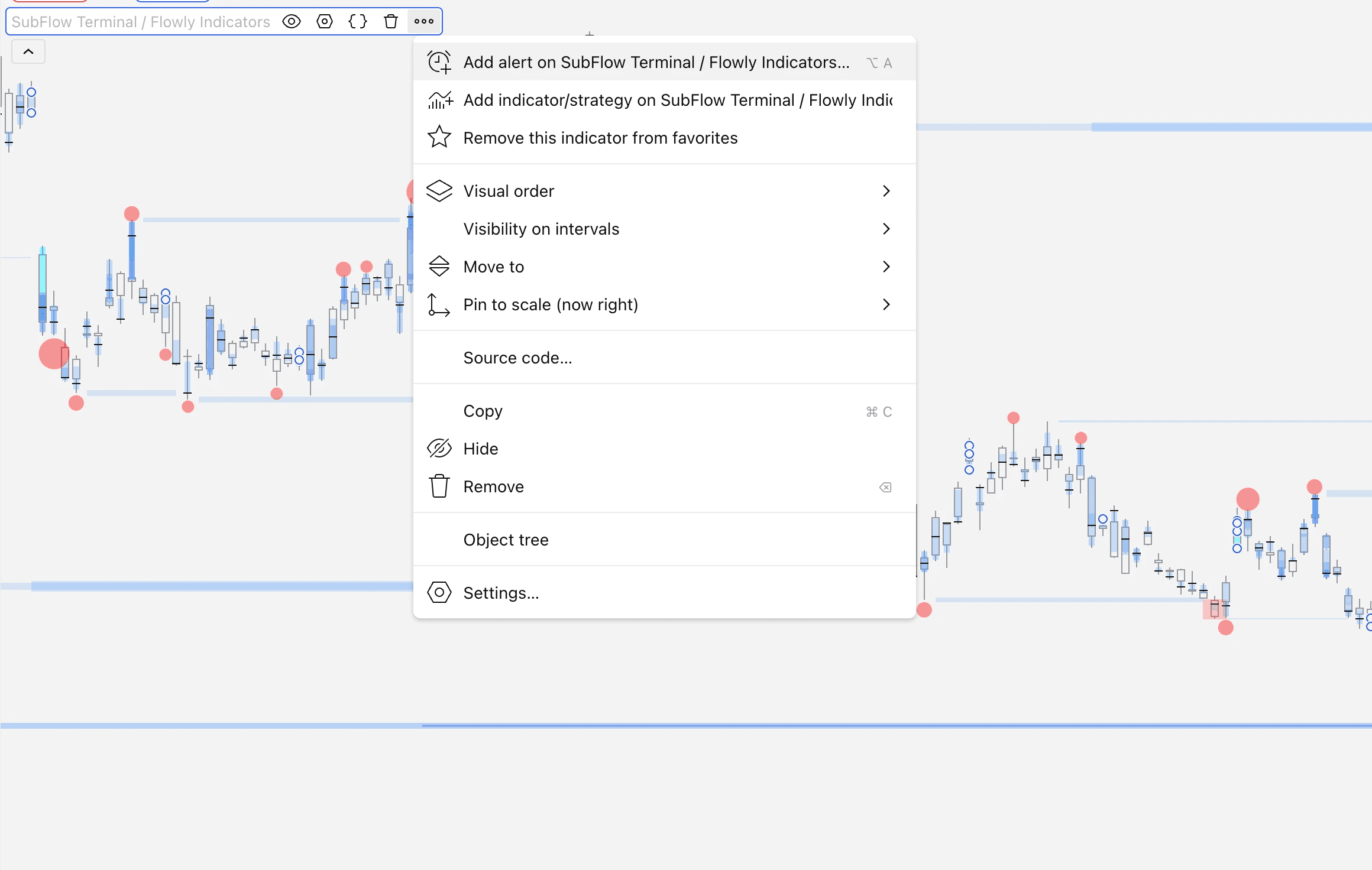 Illustration showing how to enable an alert using SubFlow Terminal indicator.