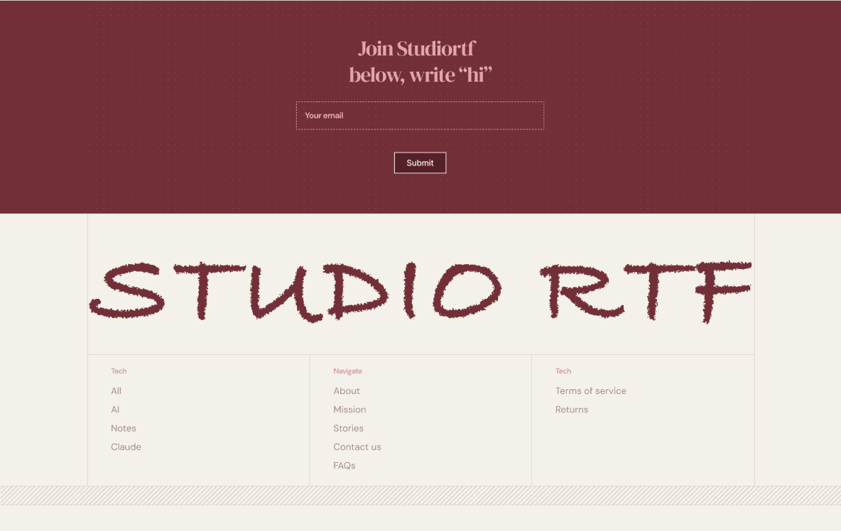 Studiortf website design
