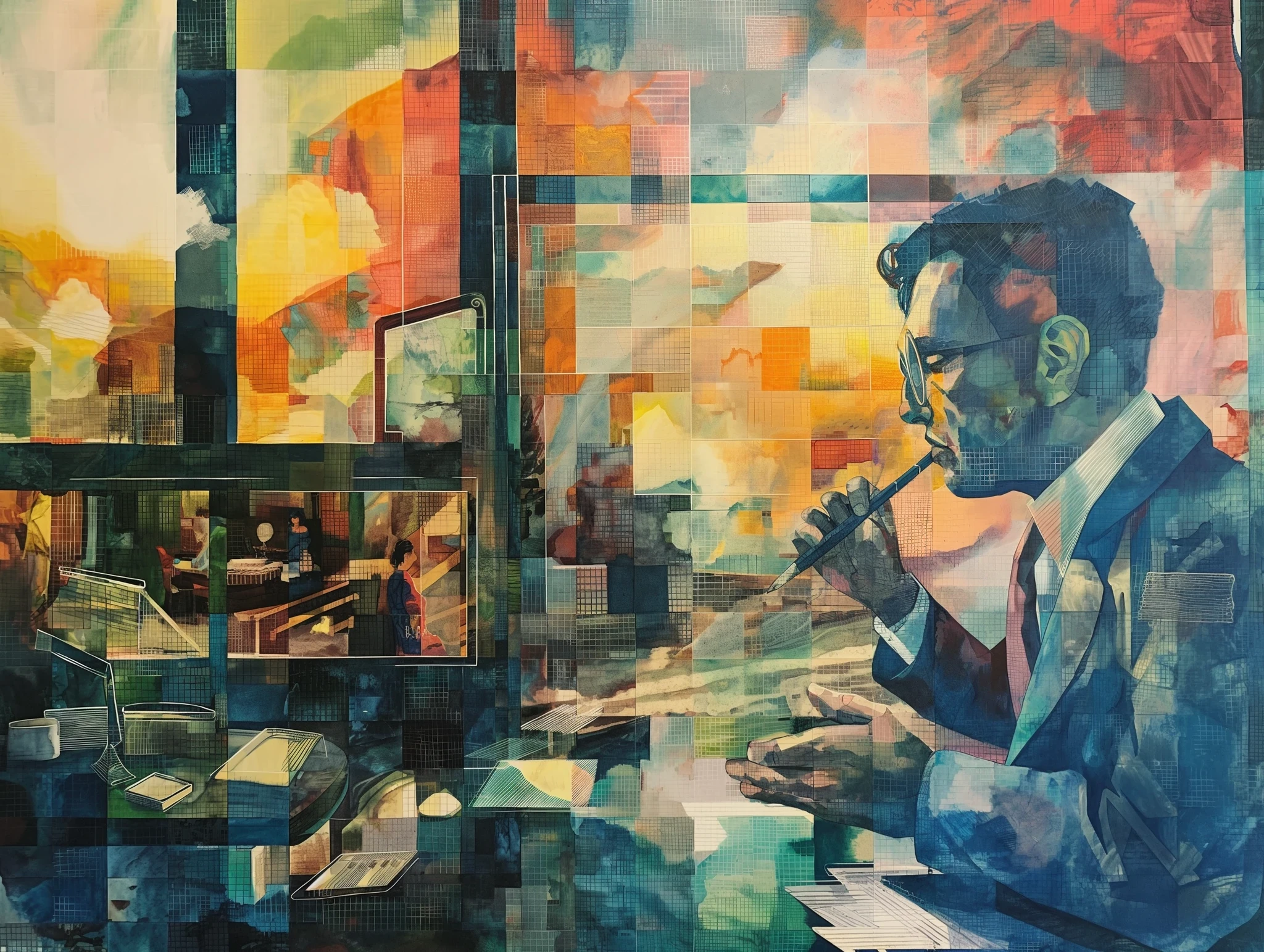 man at desk