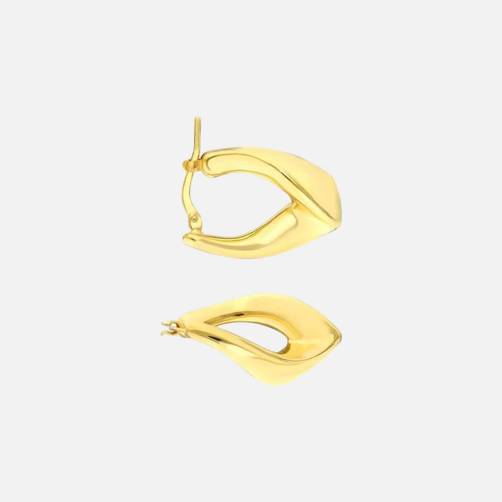 Assos Pırlanta 14 Ayar Modern Tasarım Altın Halka Küpe