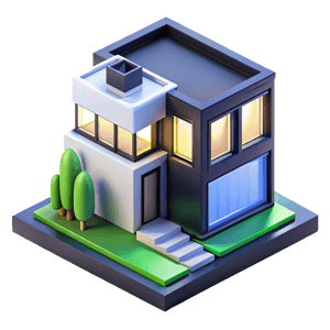 3D modern home illustration - Residential pest control for London houses and apartments