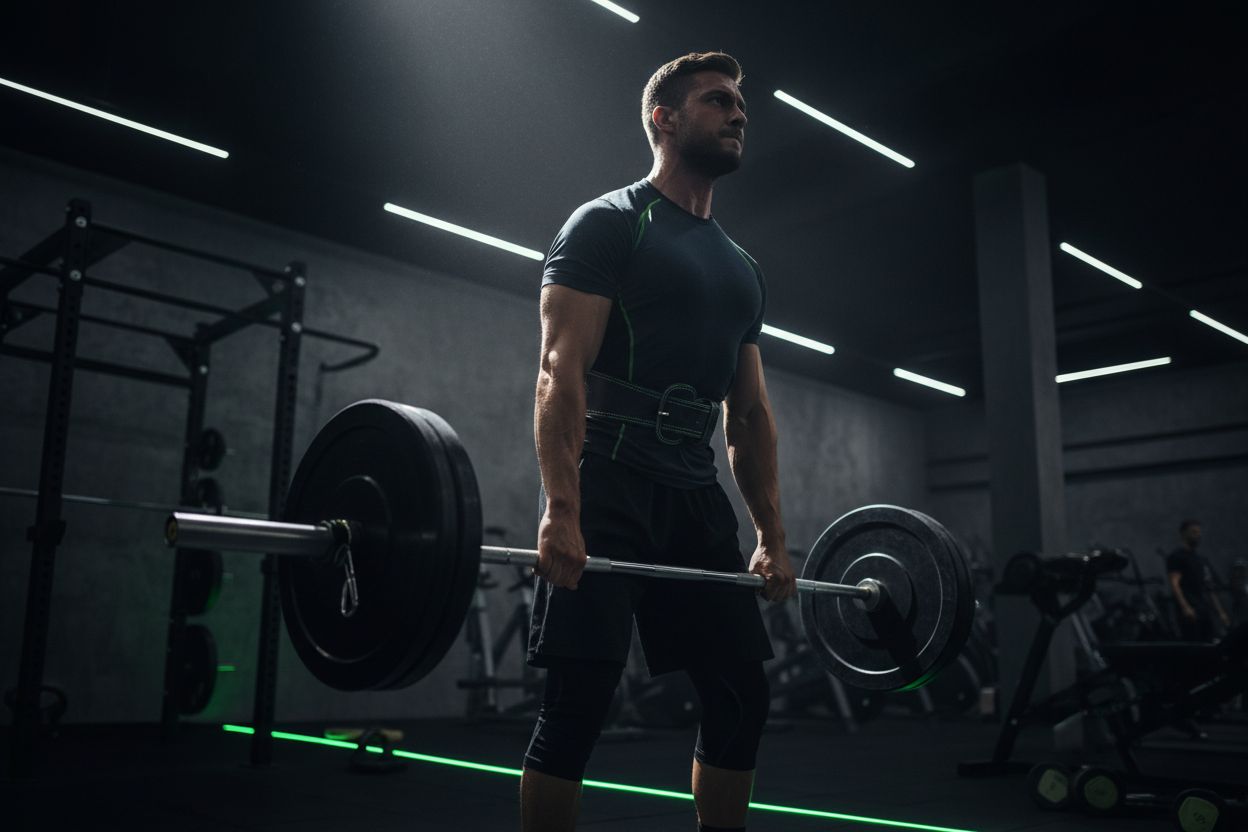 Athlete performing deadlift