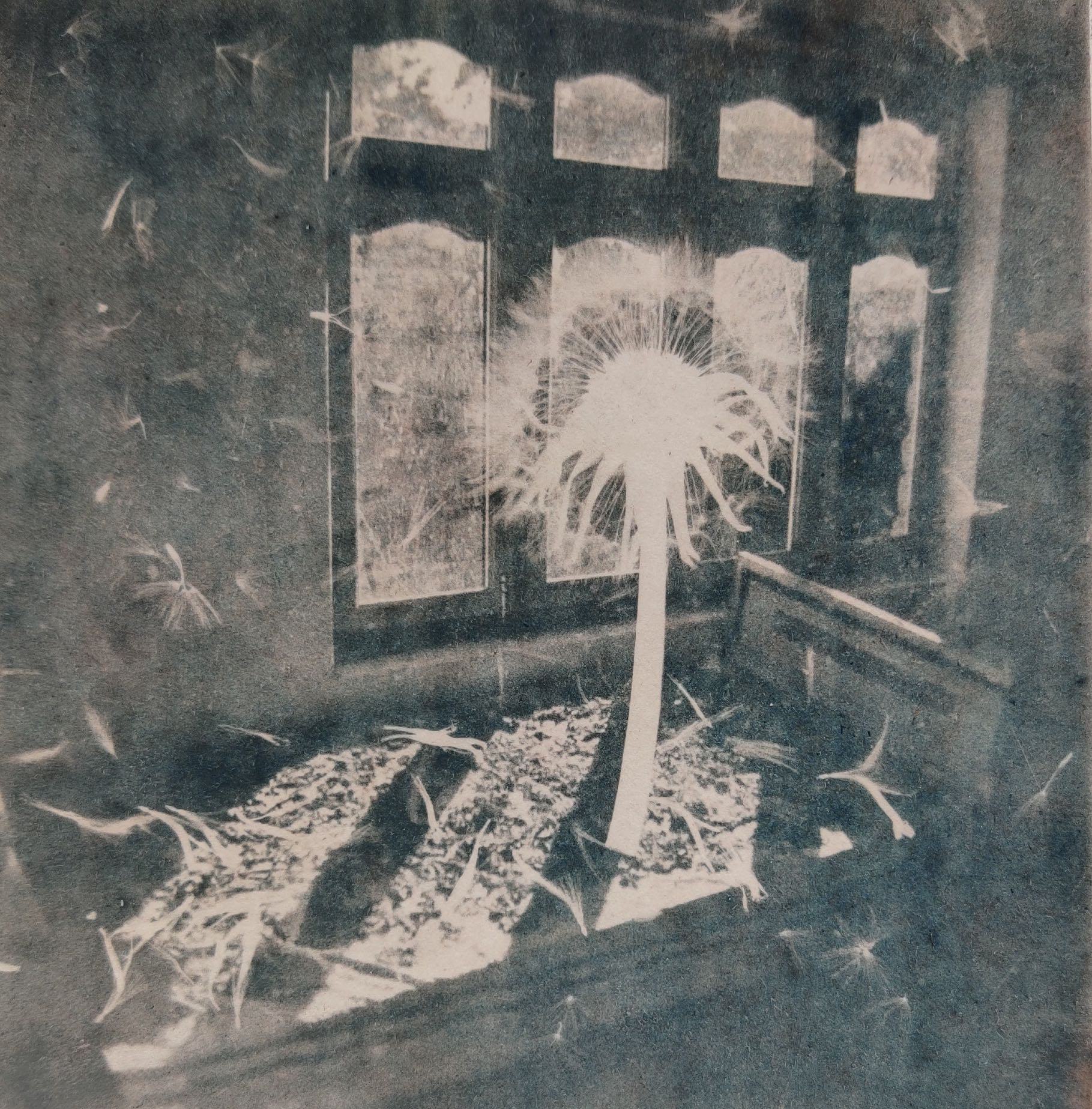 herd of sheep on road painting