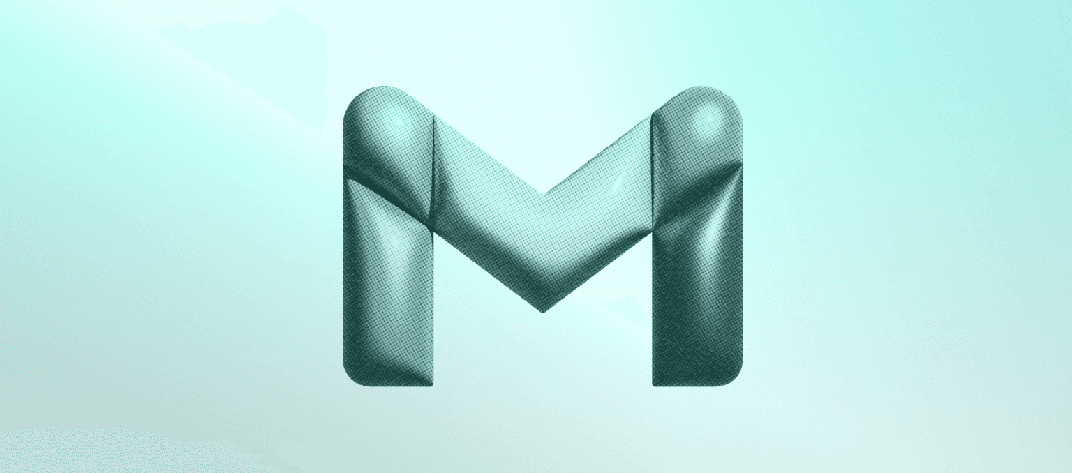 3D illustration of a stylized Gmail “M” logo centered on a soft gradient background, representing Gmail’s Manage Subscriptions feature and inbox changes.