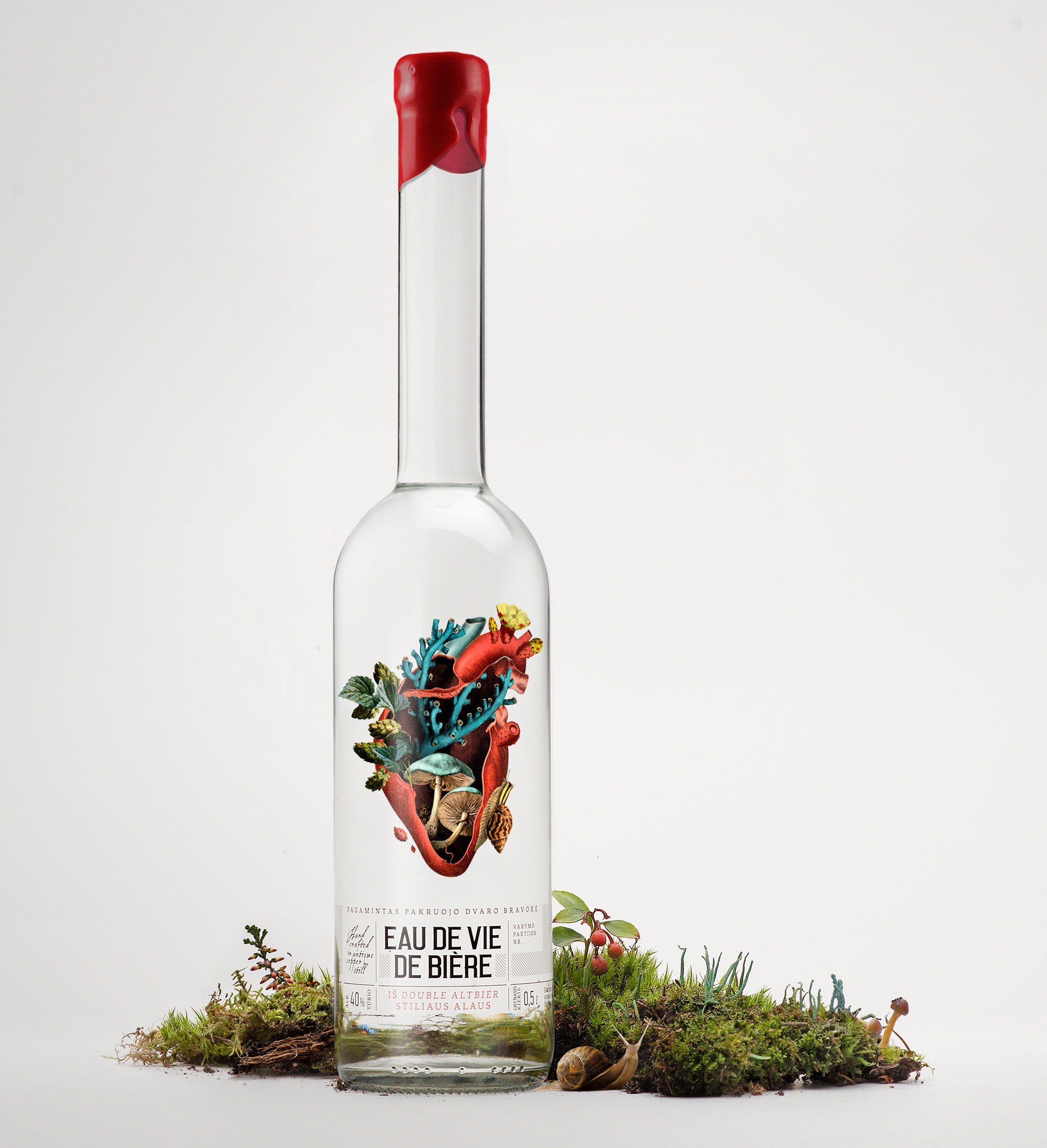 Premium distilled beer packaging