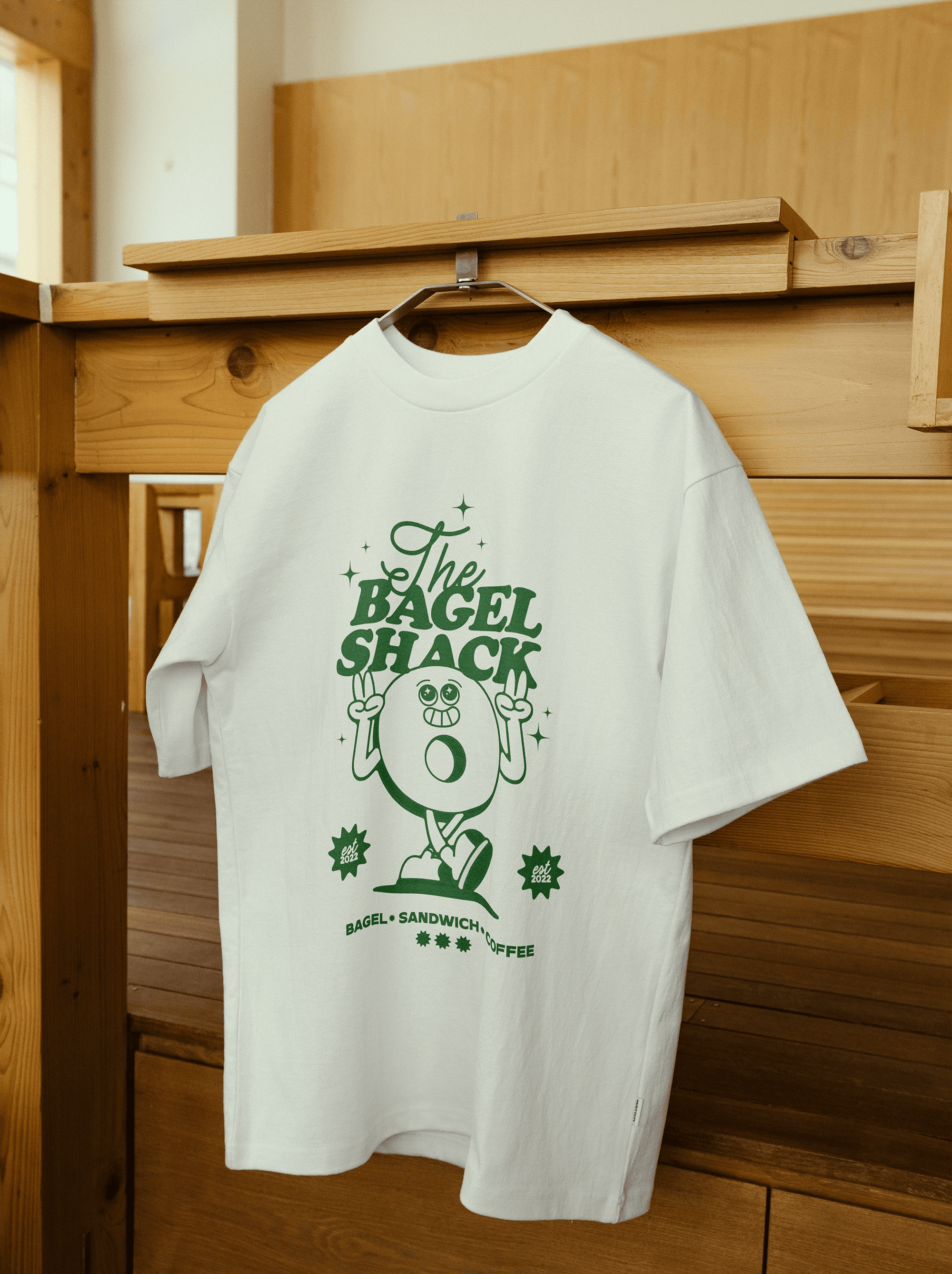 bagel shack, bagel, cafe, bakery, business, logo, brand identity, illustration, mascot design, character design