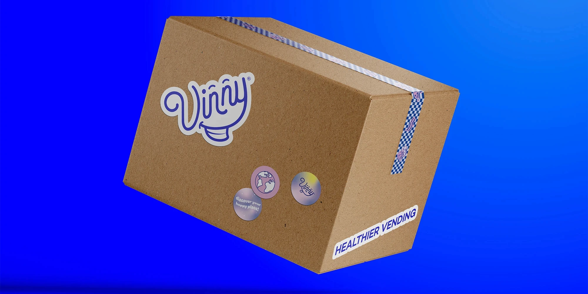 Vinny stickers design shown on box