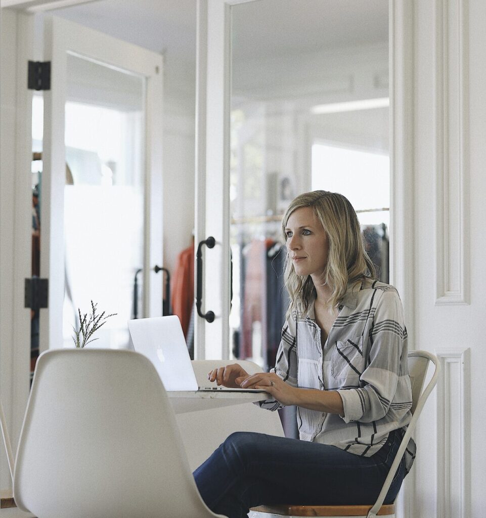 Woman Researching on Computer