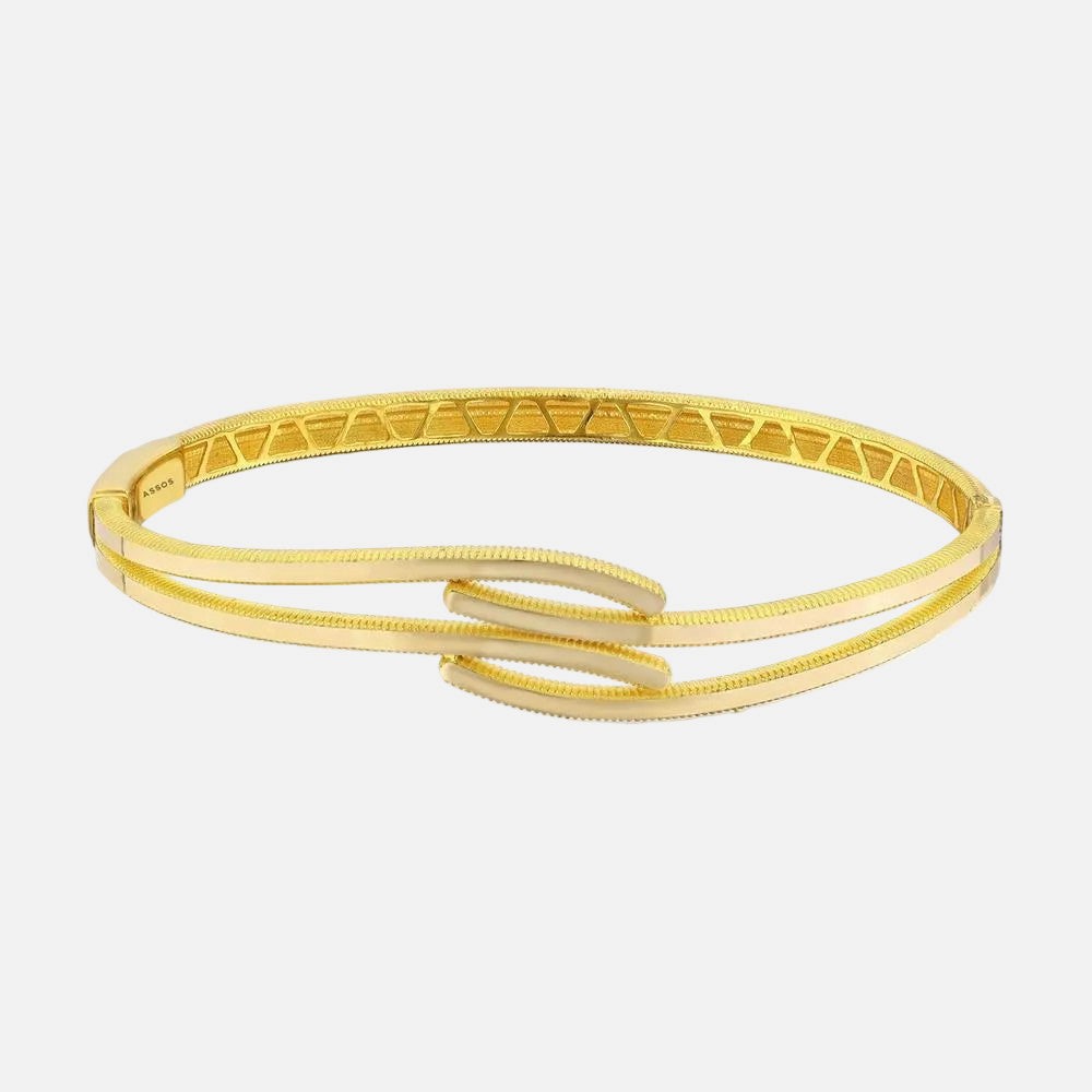 Assos Pırlanta 14 Ayar Altın Modern Tasarım Kelepçe Bilezik