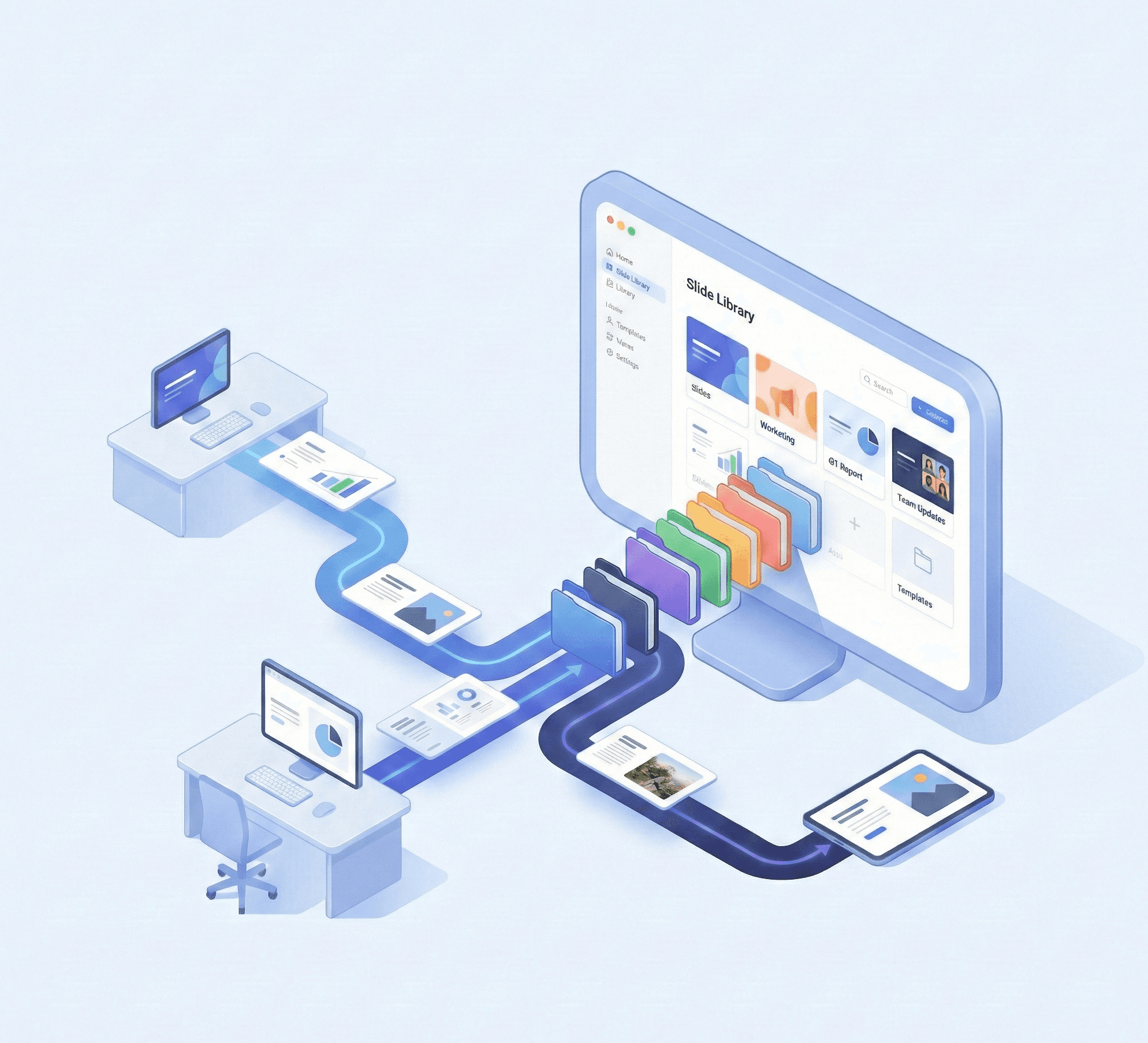 Centralize library for your company slides.