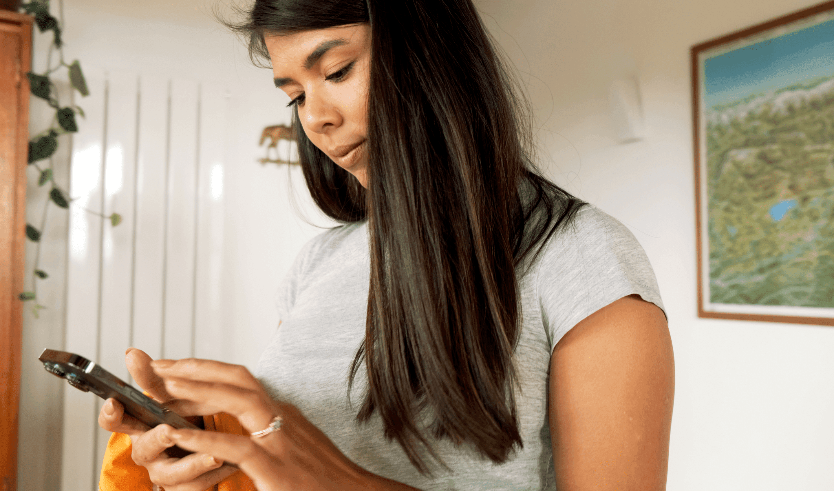 Woman looking at phone