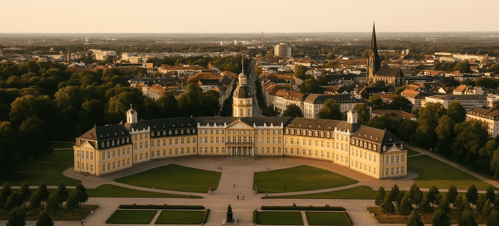 Skyline von Karlsruhe symbolisch für Augen lasern in Karlsruhe