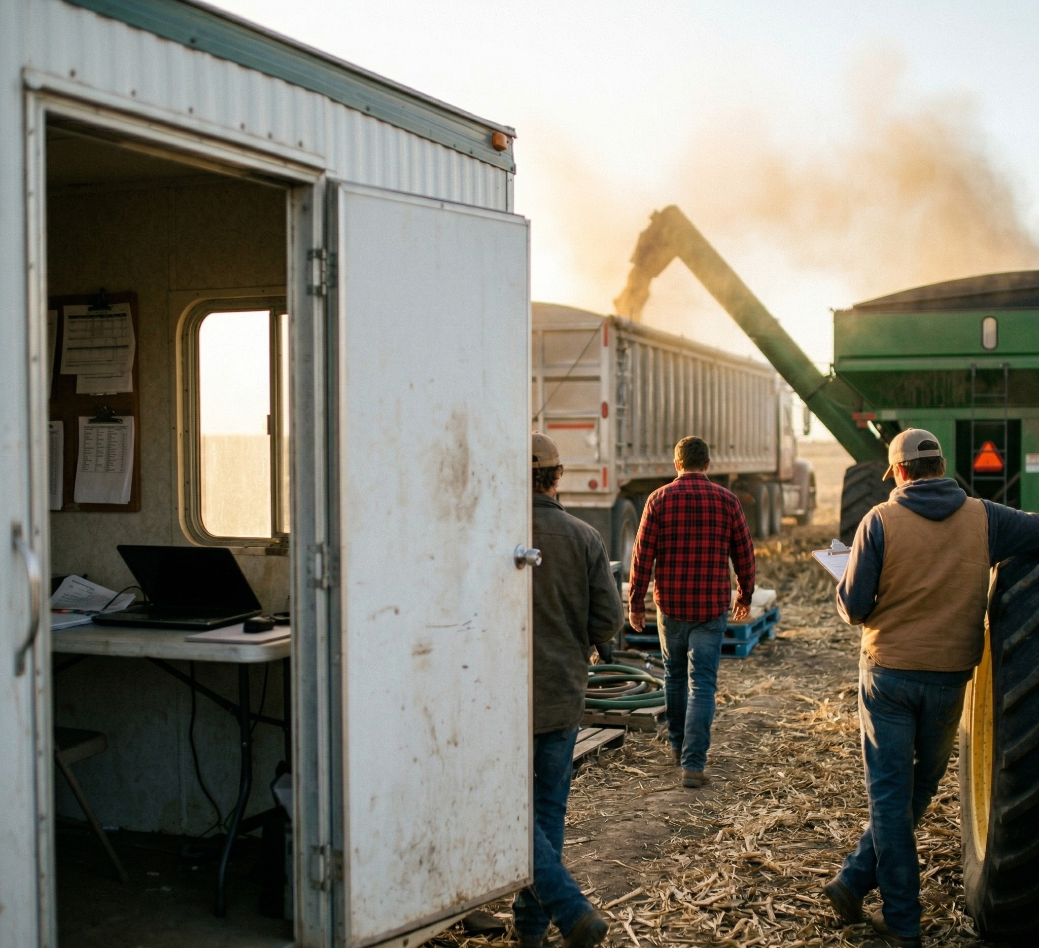 pop up office during harvest transfer