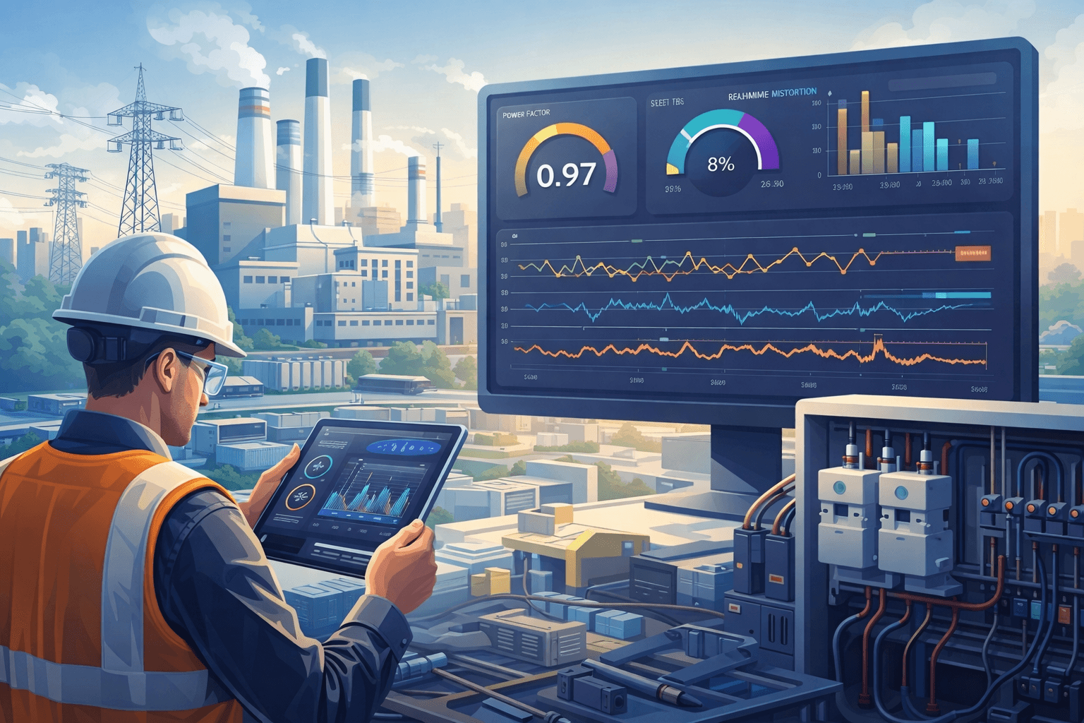 Monitoreo continuo del factor de potencia y calidad de energía en planta industrial para cumplimiento del Código de Red