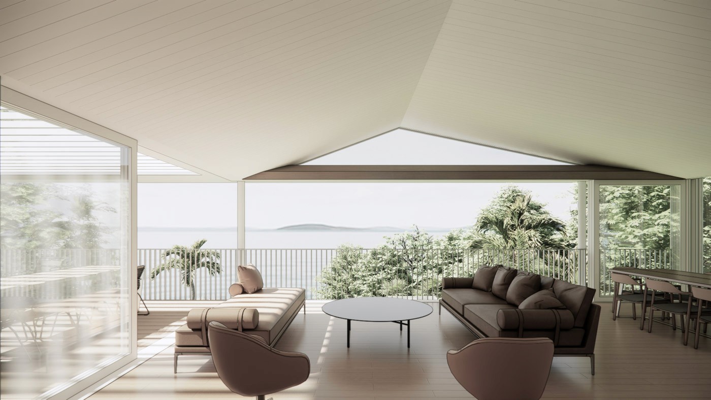 RJB Architects premium living room, view across the ocean