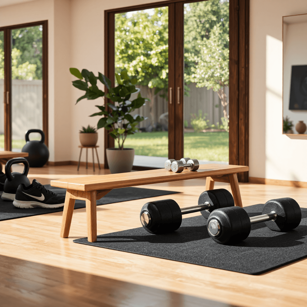 product photography of fitness equipment and sneakers